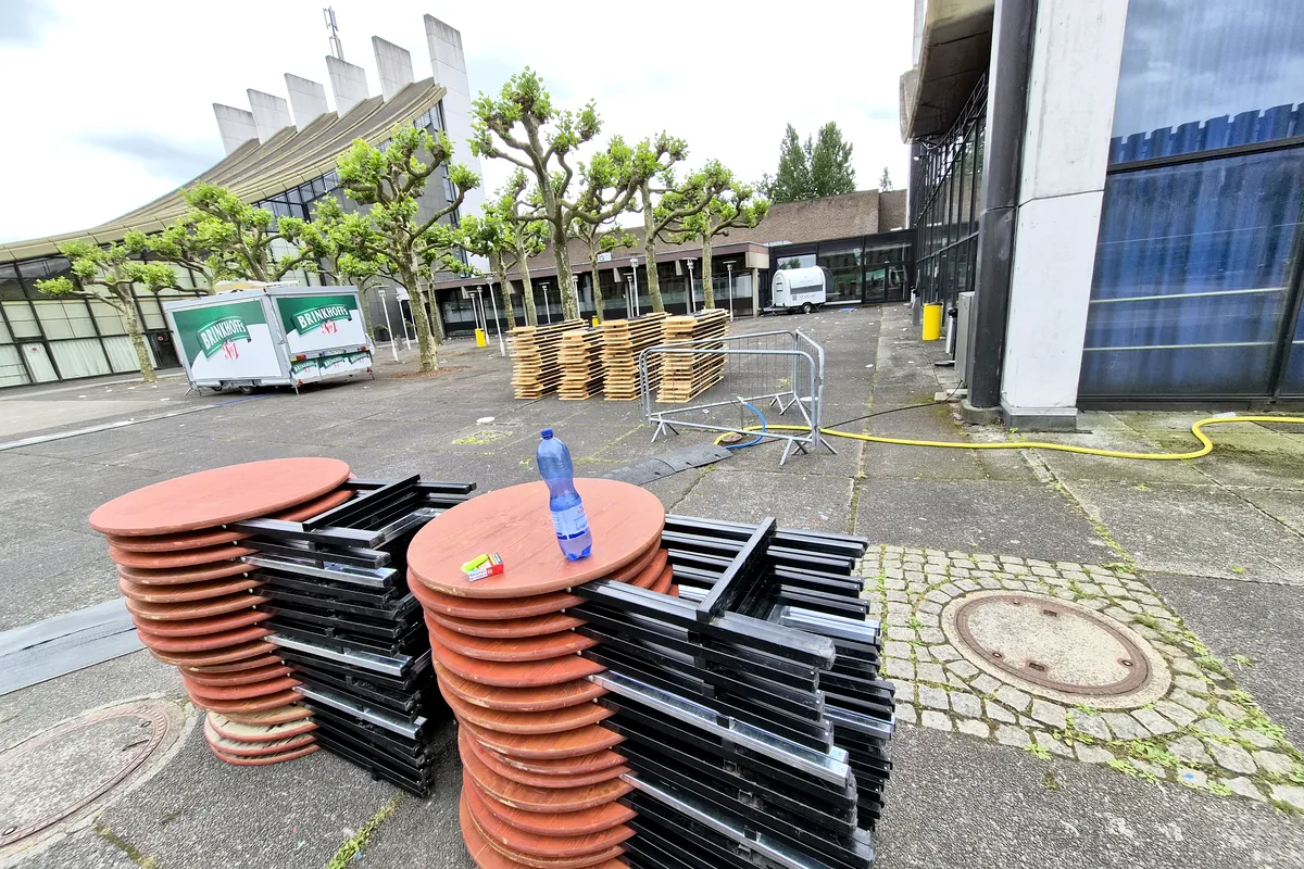 Zusammengetragenes Material für Abholung und Rücktransport